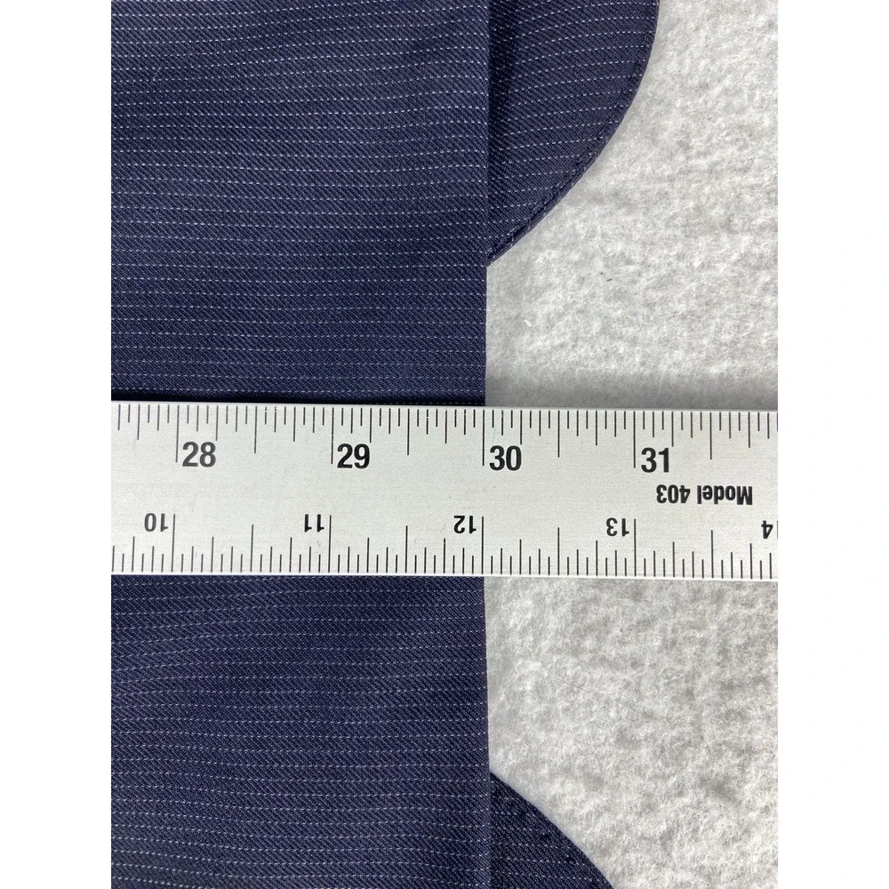 Red Saks Fifth Avenue 2PC Suit Mens 40R Blue Trim Fit Striped Via Manzoni Wool